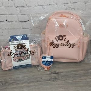BUNDLE - NWT Itzy Ritzy Backpack Diaper Bag, Packing Cubes, Pacifier Pod Charm